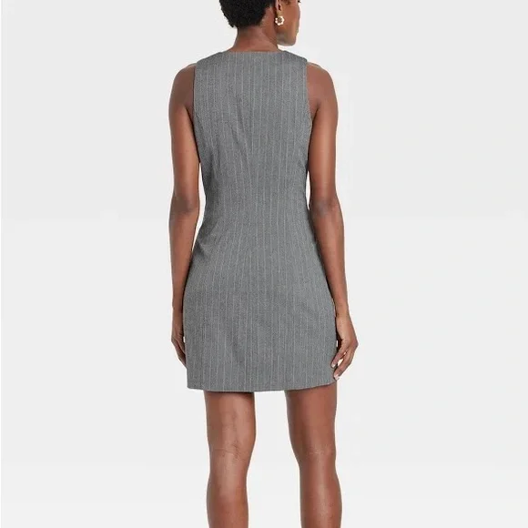 Pinstripe Tailored Vest Dress - Picture 9 of 9